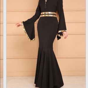 Long sleeve evening gown dress